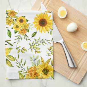 Watercolor Sunflower 8 Kitchen Towel