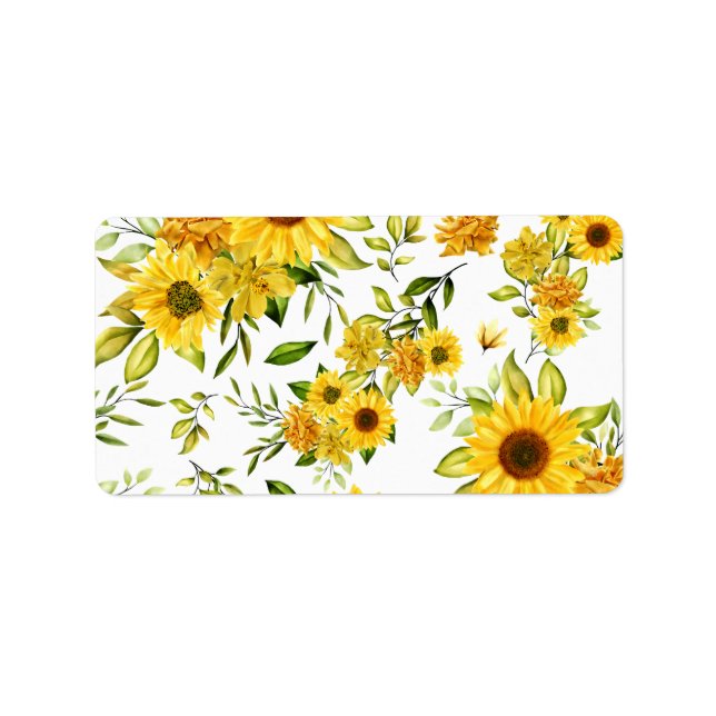 Watercolor Sunflower 8 Label (Front)