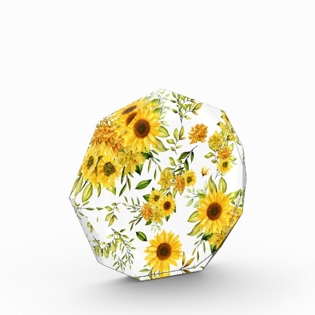 Watercolor Sunflower 8 Photo Block (Left)