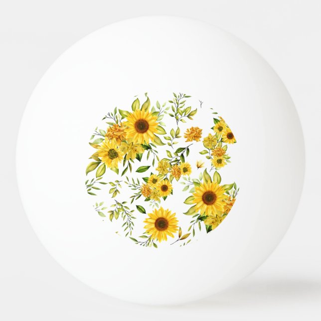 Watercolor Sunflower 8 Ping Pong Ball (Front)