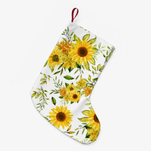 Watercolor Sunflower 8 Small Christmas Stocking