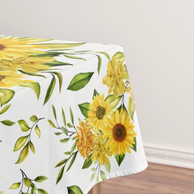 Watercolor Sunflower 8 Tablecloth (In Situ)