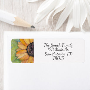 Watercolor Sunflower Address