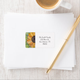 Watercolor Sunflower Address Label