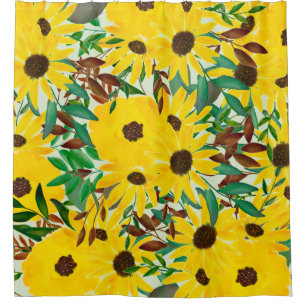 Watercolor Sunflower Autumn Floral Pattern