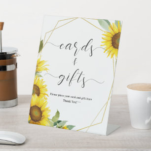 Watercolor Sunflower Baby Shower Cards & Gifts Pedestal Sign