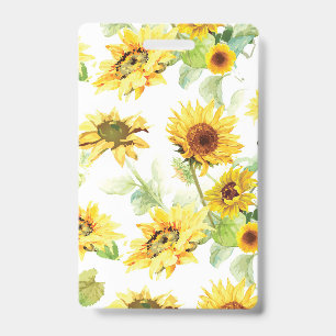 Watercolor Sunflower Badge