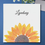 Watercolor Sunflower Binder<br><div class="desc">This floral binder is decorated with a yellow watercolor sunflower. Easily customizable. Use the Design Tool to change the text size,  style,  or colour. Original Watercolor © Michele Davies.</div>