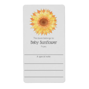 Watercolor Sunflower Book Appartient À Bookplate