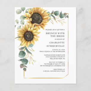 Watercolor Sunflower Bridal Shower Invitation