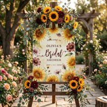 Watercolor Sunflower Burgundy Fall Bridal Shower