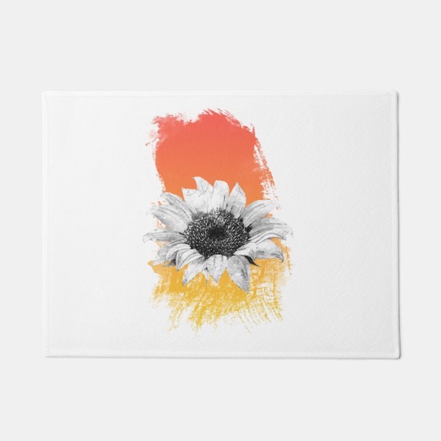 Watercolor Sunflower  Doormat (Front)