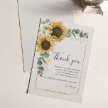 Watercolor Sunflower Eucalyptus Bridal Shower Thank You Card<br><div class="desc">Create a modern Floral Bridal Shower thank you note card with this template featuring beautiful watercolor floral sunflower and eucalyptus from the future bride. A thank you card after the main event from the bride-to-be leaves a lasting memory and it's great as a keepsake. TIP: Matching Bridal shower items like...</div>