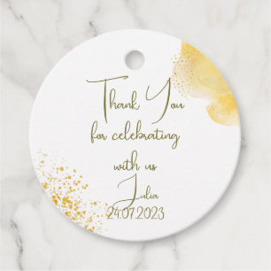 Watercolor sunflower first Birthday thank you Favour Tags