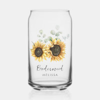 Watercolor Sunflower Floral Wedding Bridesmaid