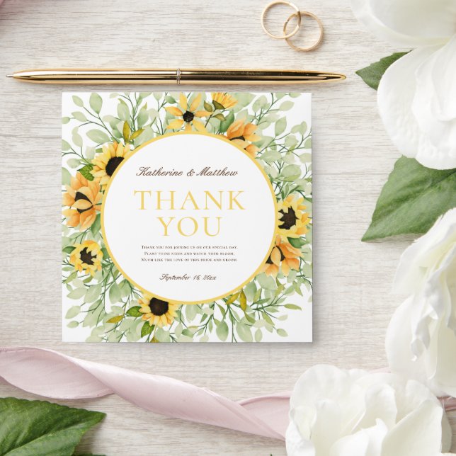 Watercolor Sunflower Floral Wedding Seed Favour Envelope (Wedding)