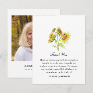 Watercolor Sunflower Funeral Photo Merci