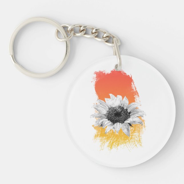 Watercolor Sunflower  Keychain (Front)