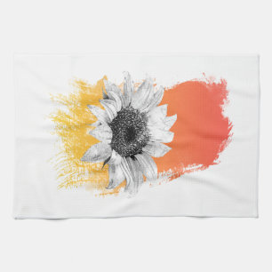 Watercolor Sunflower  Kitchen Towel
