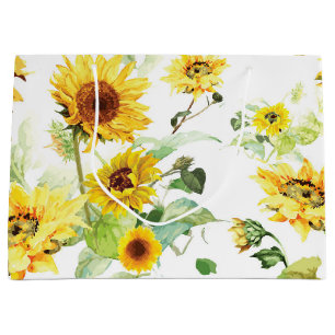 Watercolor Sunflower Large Gift Bag