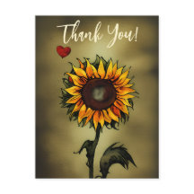 Watercolor Sunflower Love Flower Thank You