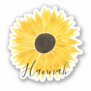 Watercolor Sunflower Name