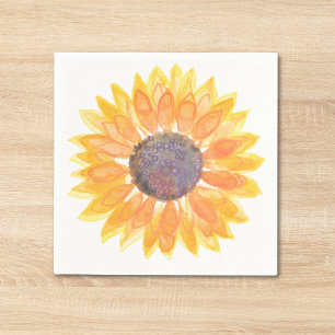 Watercolor Sunflower Napkin