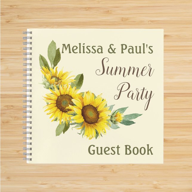 Watercolor Sunflower personnalisé Livre d'invités (Créateur téléchargé)