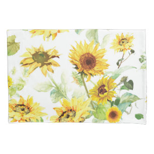 Watercolor Sunflower Pillowcase