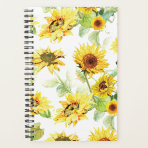 Watercolor Sunflower Planner