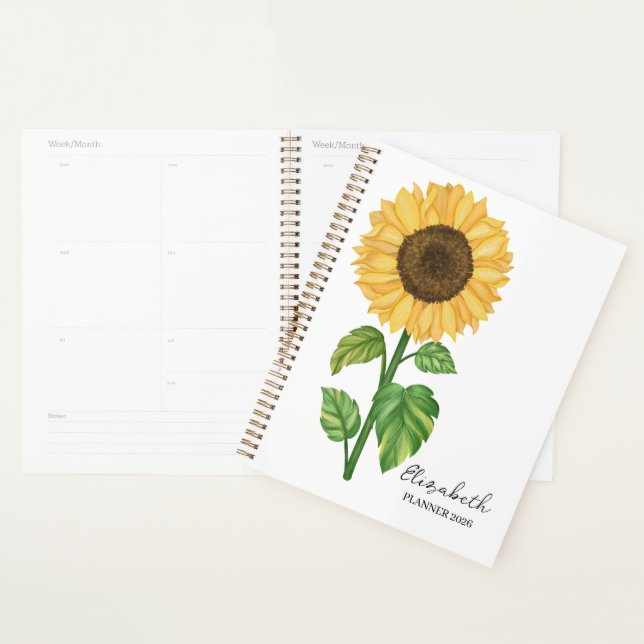 Watercolor Sunflower  Planner (Display)