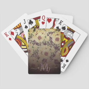 Watercolor Sunflower Playing Cards