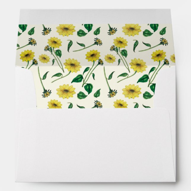 Watercolor Sunflower Print Envelope (Back (Bottom))