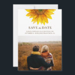 Watercolor sunflower. Rustic floral botanical Save The Date<br><div class="desc">Watercolor sunflower save the date photo card. Please contact me if you need additional items.</div>