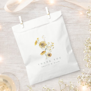 Watercolor Sunflower Thank You Favour Bag