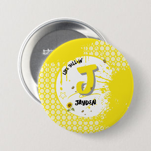 Watercolor Sunflower with Butterflies Like Yellow 3 Inch Round Button