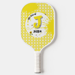 Watercolor Sunflower with Butterflies Like Yellow Pickleball Paddle