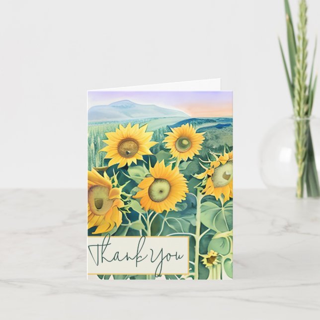 Watercolor sunflowers customizable card (Front)