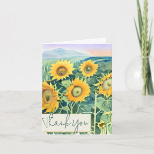 Watercolor sunflowers customizable card