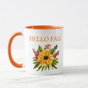 Watercolor Sunflowers Cute Autumn Rustic Fall  Mug