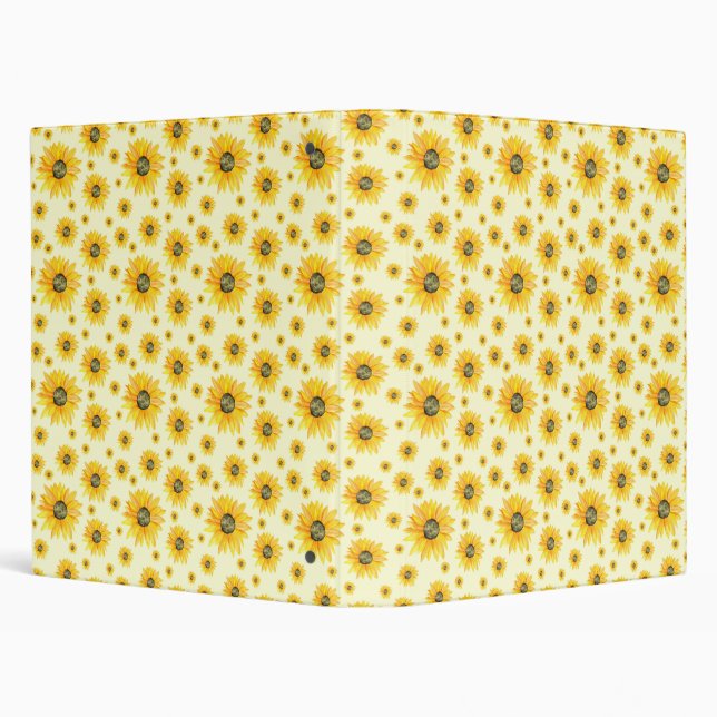 Watercolor Sunflowers Floral Pattern Binder (Background)