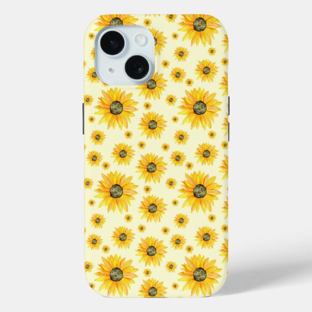 Watercolor Sunflowers Floral Pattern Case-Mate iPhone Case (Back)