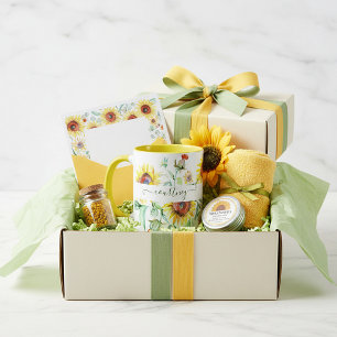 Watercolor sunflowers personalized mug