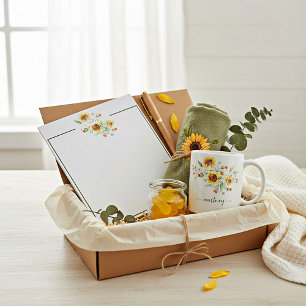 Watercolor sunflowers personalized    notepad