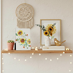 Watercolor sunflowers personalized    plaque