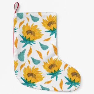Watercolor Sunflowers: Summer Botanical Print Small Christmas Stocking