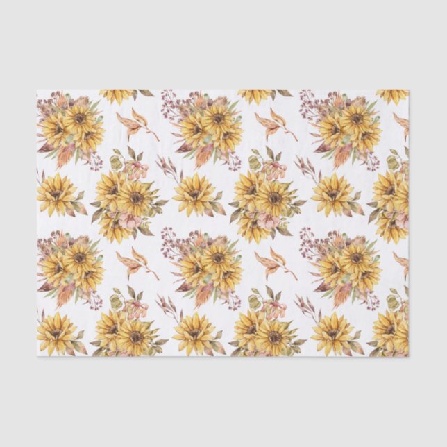 Watercolor Sunflowers  Tissue Paper (Front)