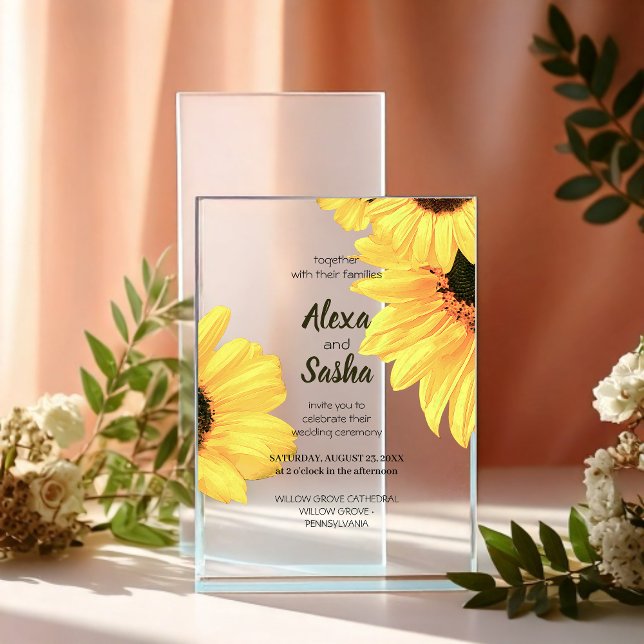 Watercolor Sunflowers Wedding Invitation (Creator Uploaded)