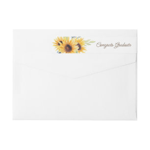 Watercolor Sunflowers Wraparound Address Label