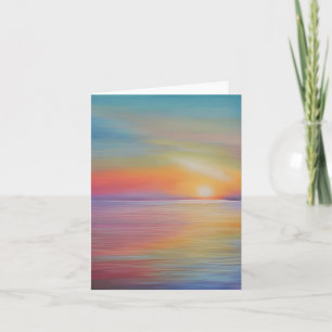 Watercolor sunset customizable card